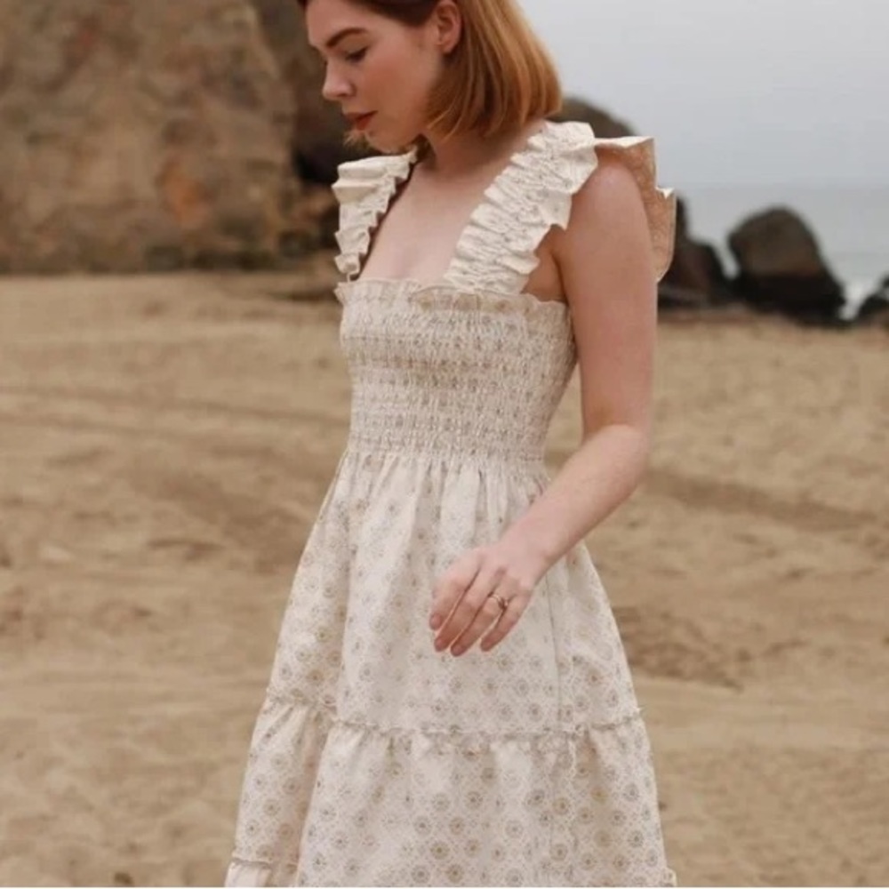 Hill House Ellie Nap Dress in Gold Jacquard